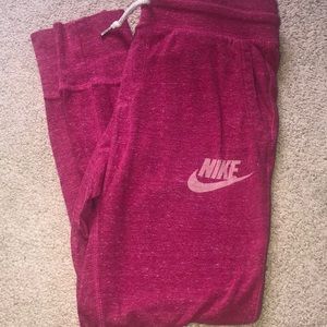 Pink nike joggers